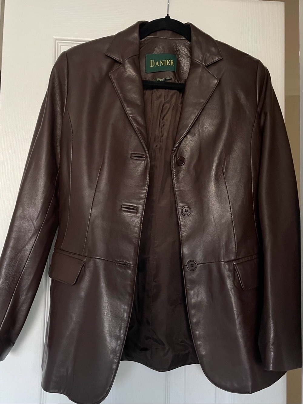 Danier Brown Leather Jacket (Small)
